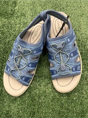 Kids Blue Knit Outdoor Sandals